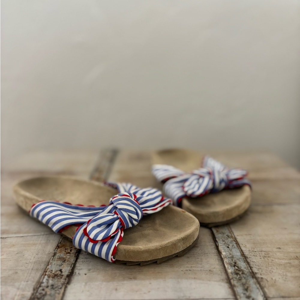 Loeffler Randall x Crewcuts Striped Bow Sandals